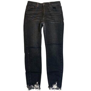 Kancan Womens Black Skinny Jeans With Distressed Crotch Area Size 11/29